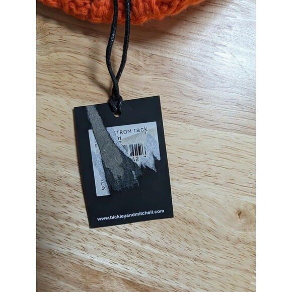 B+M by Bickley + Mitchell | Orange Ribbed Knit Beanie One Size - Picture 4 of 6